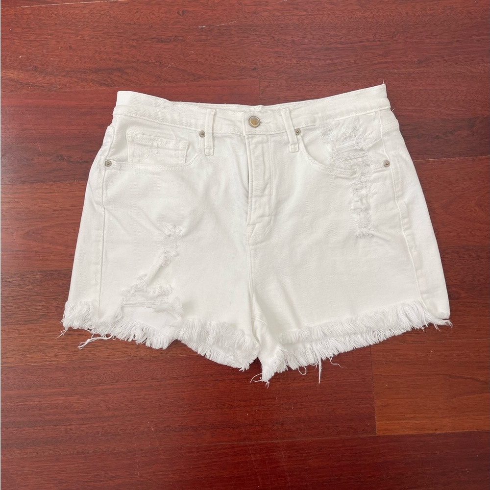 Good American White Cutoff Jean Shorts